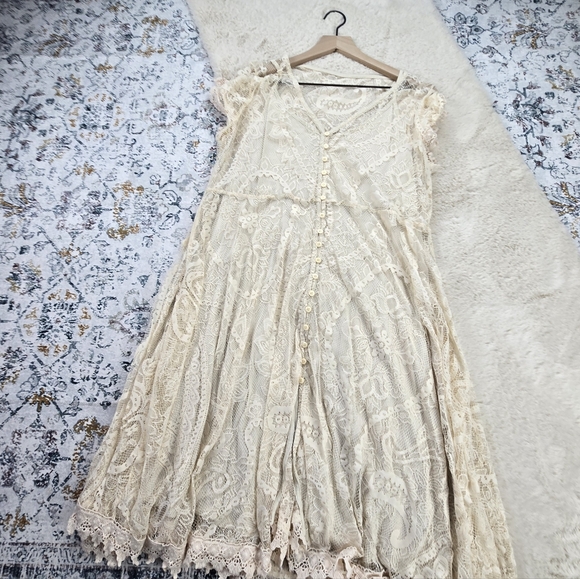 torrid Dresses & Skirts - Torrid Mini Lace Button-Front Shirt Dress Birch Plus Size 1